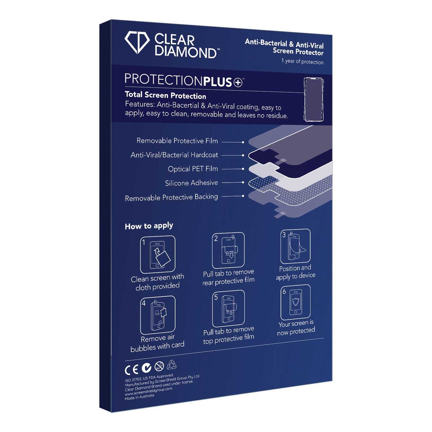 ScreenShield, Clear Diamond Anti-viral Screen Protector for Gigaset SL800H Pro